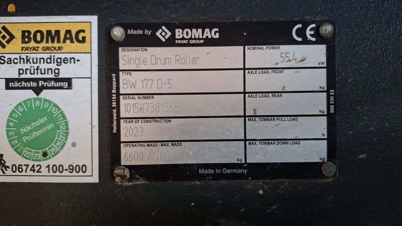 Trilwals Bomag BW177 2023